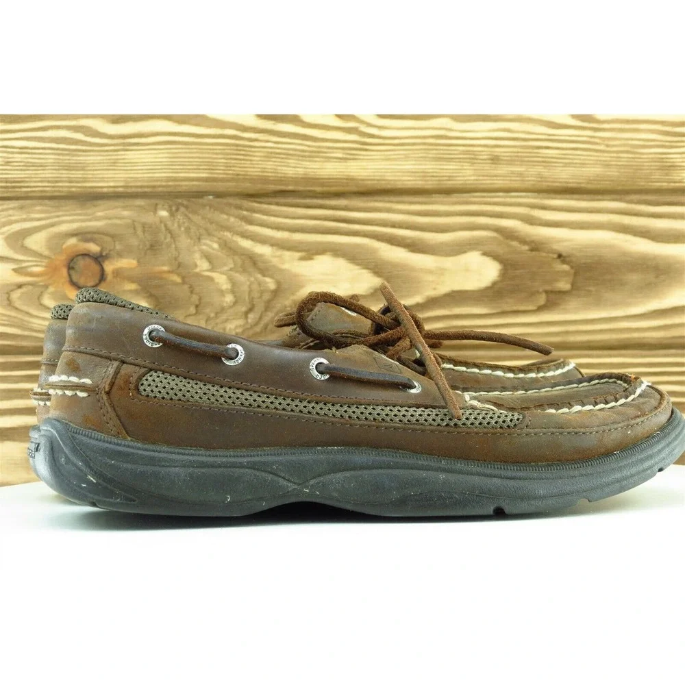 Sperry Youth Boys Shoes Sz 3.5 M‎ Brown Leather Boat Shoe